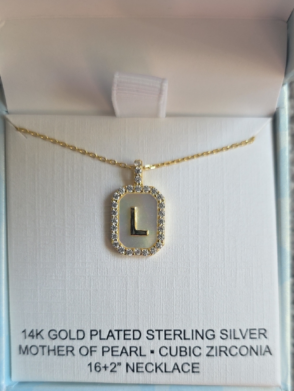 Charlotte & Lexi Letter "L" Necklace, 14K Gold Plated Sterling Silver